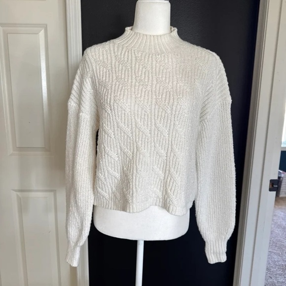 J. Crew Cream Cotton-blend cable mockneck sweater
Size Small - Picture 5 of 12